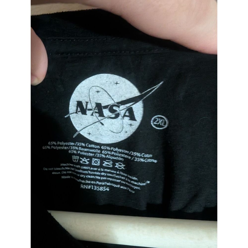 NASA Women's 2XL Black Fleece Pullover Crewneck Raglan Logo Sweatshirt - Picture 3 of 6